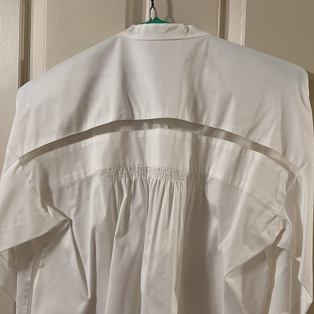 Rene Lezard White Button Down With Mesh - image 3